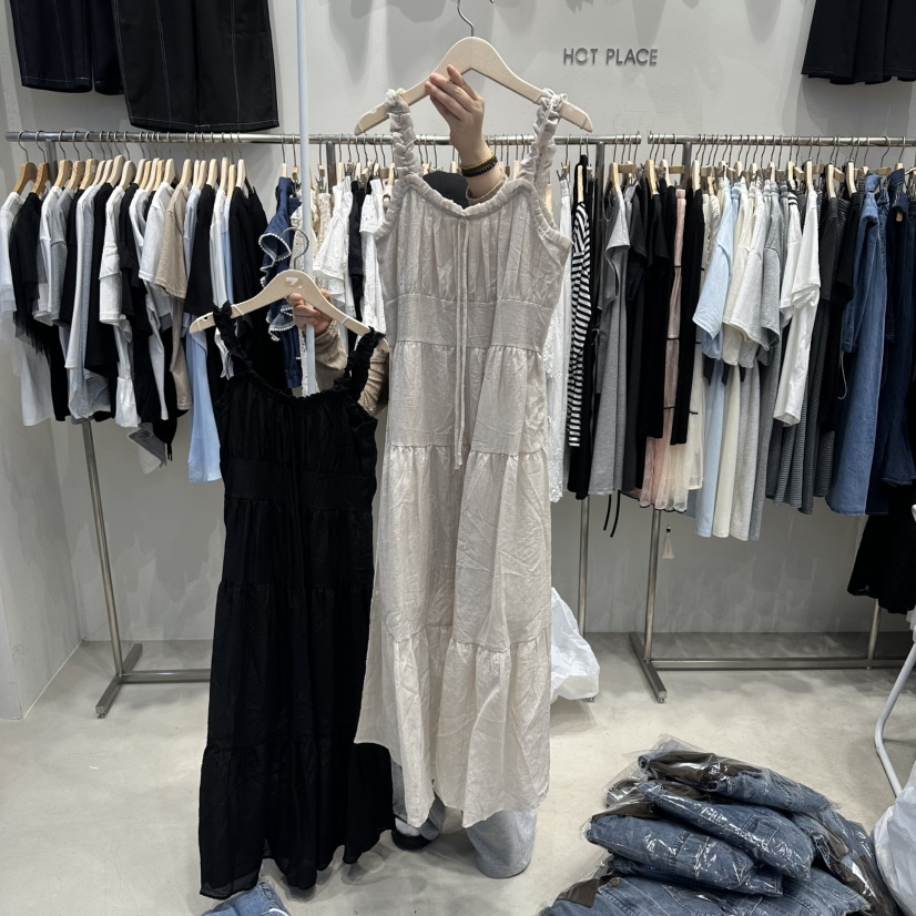 HOT PLACE/DREAM GIRIS/HOT ISSUE韓國直郵女裝新品真品連衣裙褶皺HOT PLACE/DREAM GIRIS/HOT ISSUE連衣裙