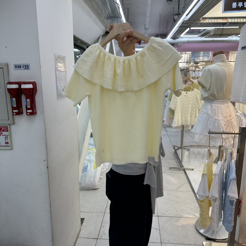 FLYFLY/LULULALLA/LIVE東大門實拍女士新品熱賣針織衫荷葉邊FLYFLY/LULULALLA/LIVE針織衫