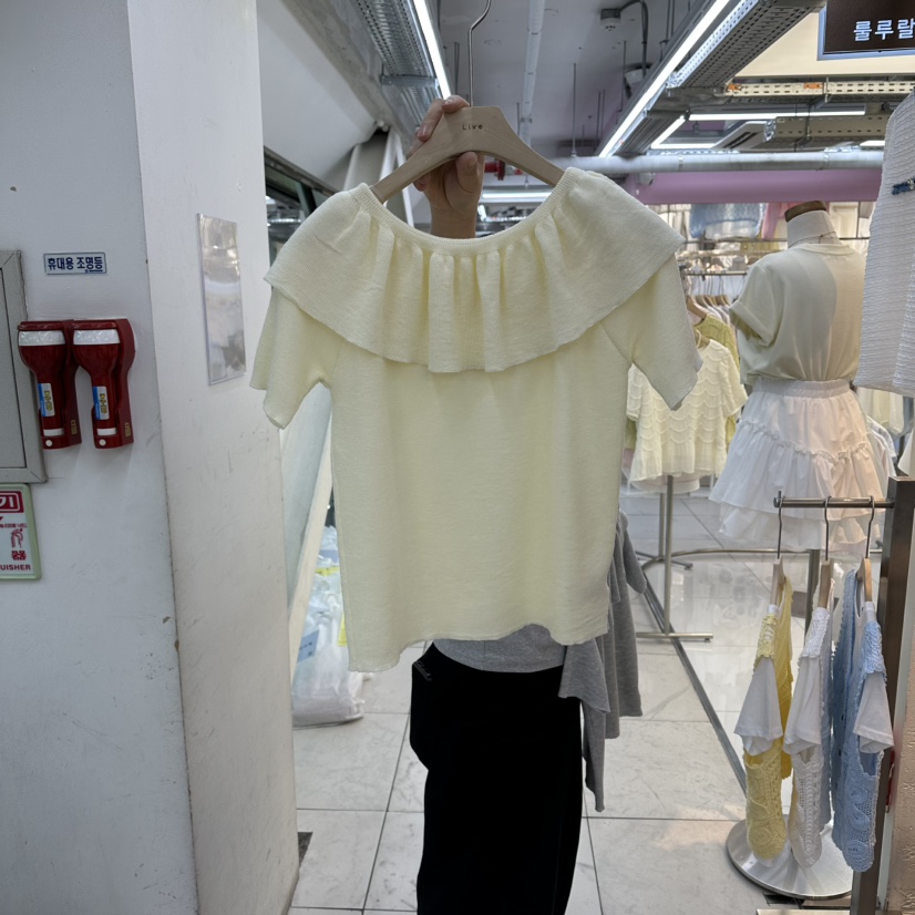 FLYFLY/LULULALLA/LIVE東大門實拍女士新品熱賣針織衫荷葉邊FLYFLY/LULULALLA/LIVE針織衫圖色2