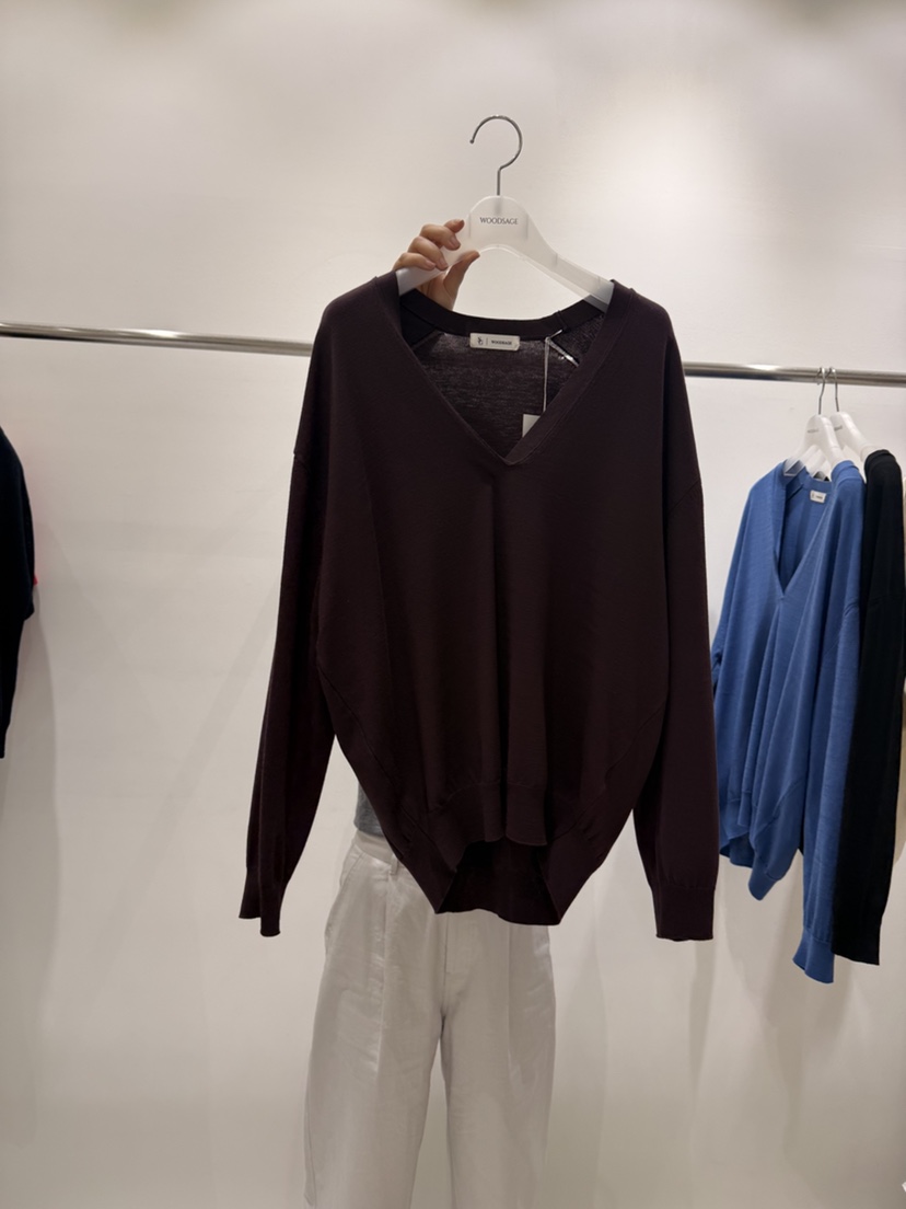 WOOD SAGE東大門直郵女士新款人氣真品職業針織衫V領天絲WOOD SAGE針織衫圖色4
