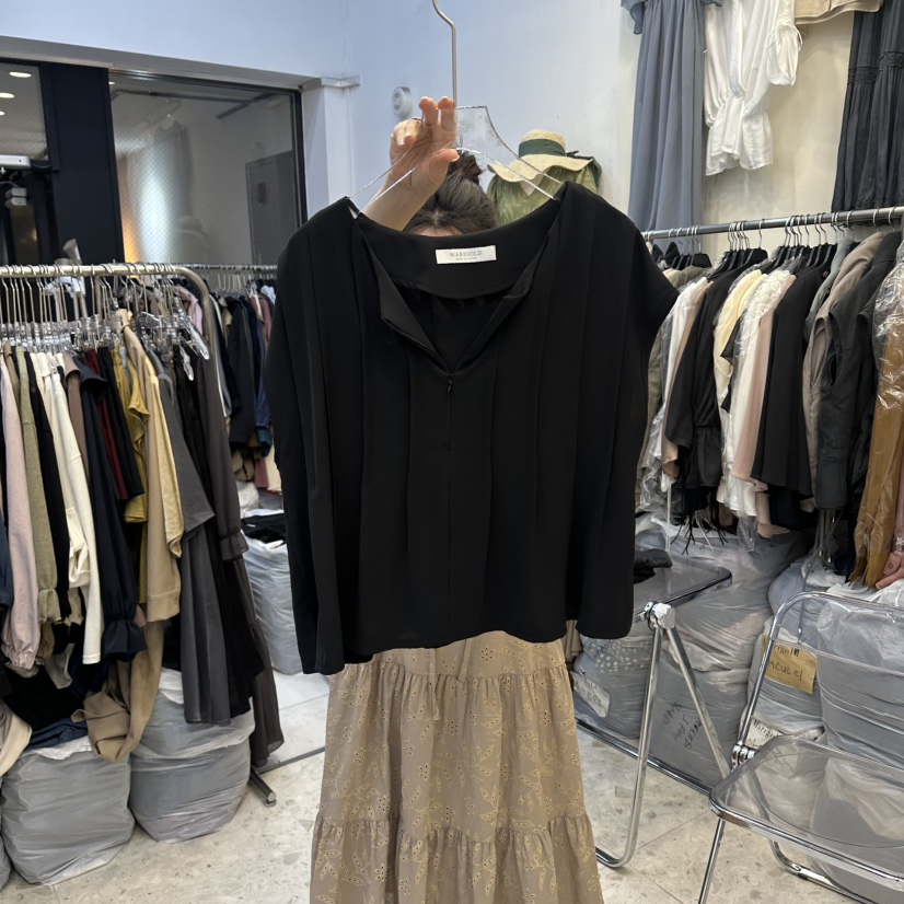 MARIGOLD韓國代購女裝新款時尚人氣26春夏真品馬甲拉鏈褶裥MARIGOLD馬甲圖色3