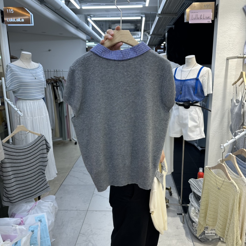 FLYFLY/LULULALLA/LIVE東大門代購女士新品真品針織衫格子FLYFLY/LULULALLA/LIVE針織衫