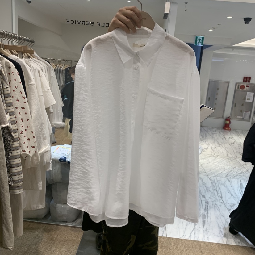 SELF SERVICE東大門代購女士新款人氣26春夏襯衫蕾絲衫透明SELF SERVICE襯衫/蕾絲衫圖色1