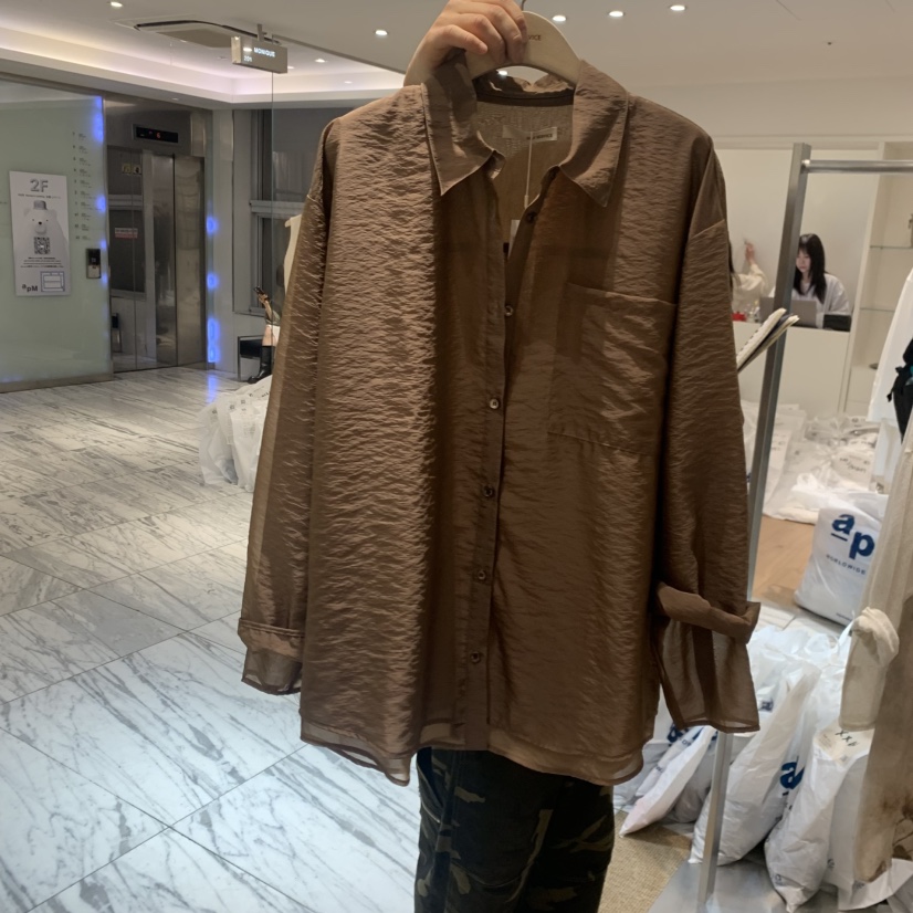 SELF SERVICE東大門代購女士新款人氣26春夏襯衫蕾絲衫透明SELF SERVICE襯衫/蕾絲衫圖色2