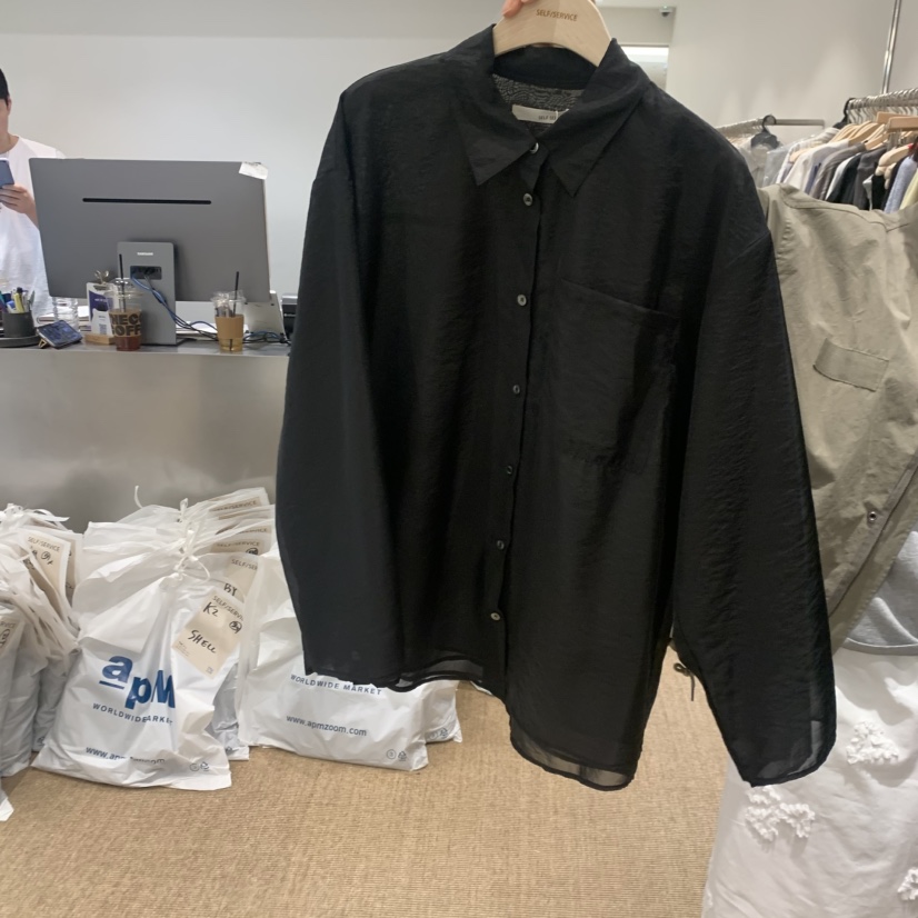 SELF SERVICE東大門代購女士新款人氣26春夏襯衫蕾絲衫透明SELF SERVICE襯衫/蕾絲衫圖色4