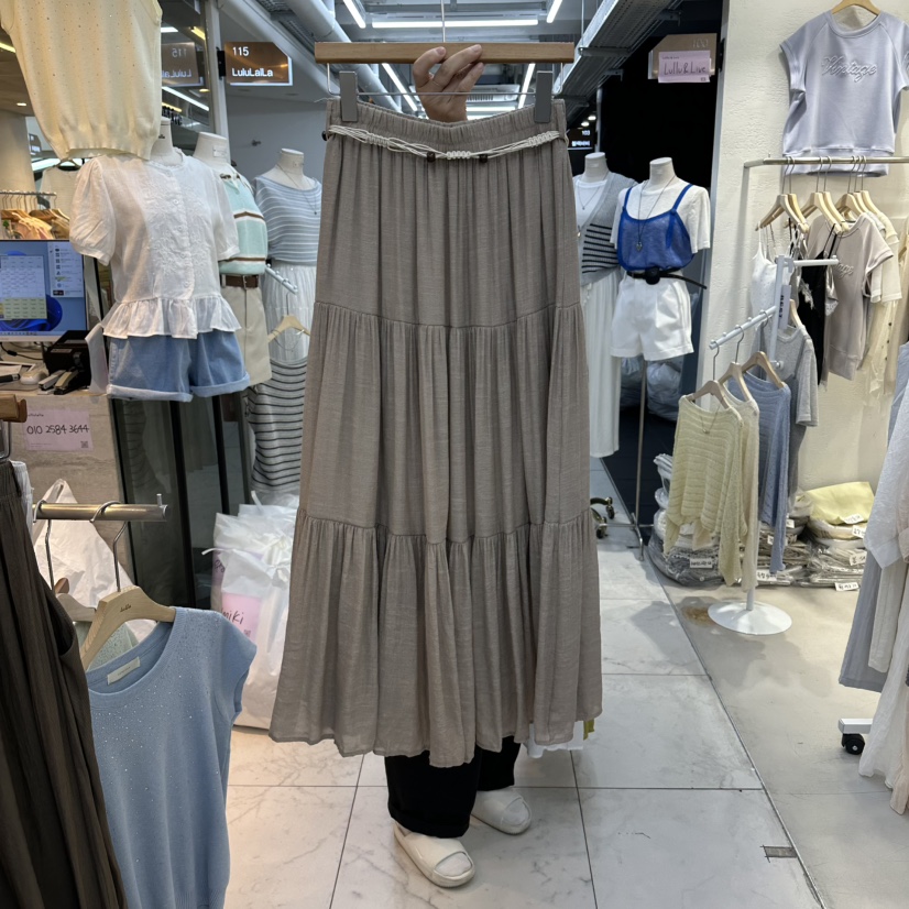 FLYFLY/LULULALLA/LIVE韓國直郵女裝新款職業長裙含腰帶FLYFLY/LULULALLA/LIVE長裙