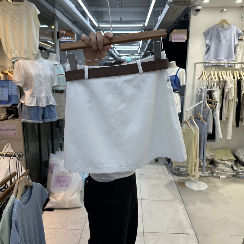 FLYFLY/LULULALLA/LIVE韓國直郵女裝新品時尚短裙含腰帶FLYFLY/LULULALLA/LIVE短裙