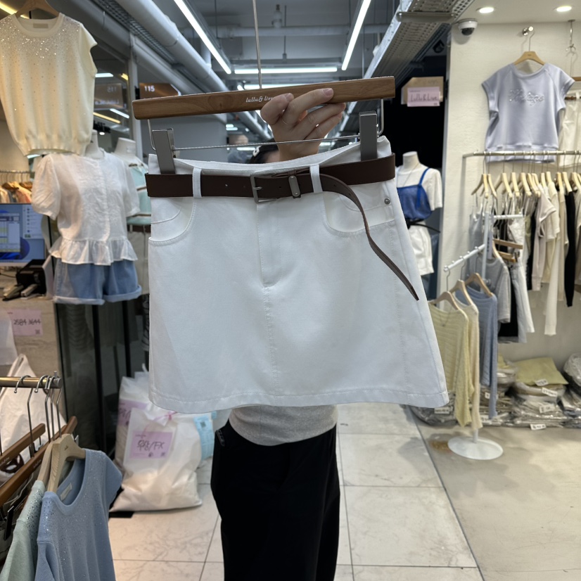 FLYFLY/LULULALLA/LIVE韓國直郵女裝新品時尚短裙含腰帶FLYFLY/LULULALLA/LIVE短裙圖色2