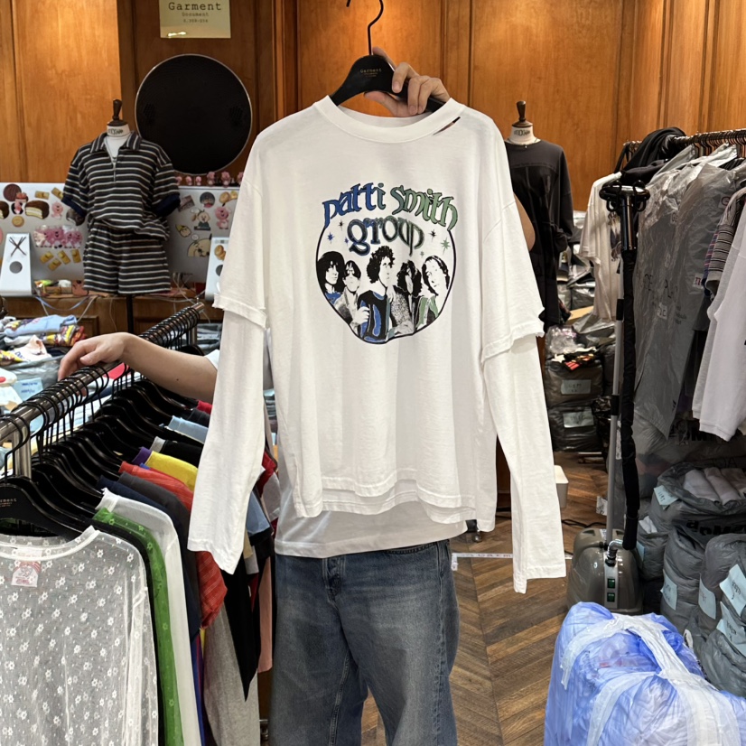 GARMENT-P韓國代購女士新品時尚26春夏人氣長袖T恤假兩件GARMENT長袖T恤圖色1