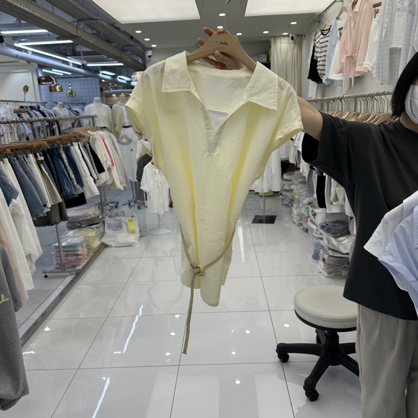 FLYFLY/LULULALLA/LIVE韓國直郵女裝新品職業襯衫蕾絲衫含腰帶FLYFLY/LULULALLA/LIVE襯衫/蕾絲衫圖色1