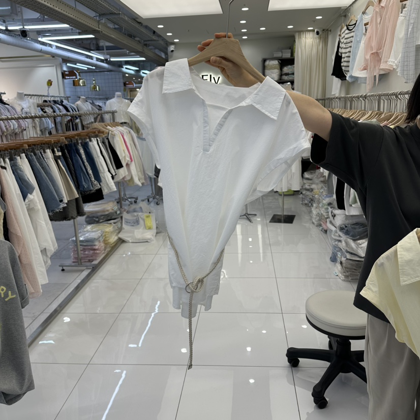 FLYFLY/LULULALLA/LIVE韓國直郵女裝新品職業襯衫蕾絲衫含腰帶FLYFLY/LULULALLA/LIVE襯衫/蕾絲衫圖色2