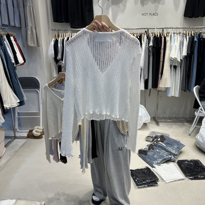 HOT PLACE/DREAM GIRIS/HOT ISSUE東大門代購女裝新品推薦針織衫開衫羅紋HOT PLACE/DREAM GIRIS/HOT ISSUE針織衫