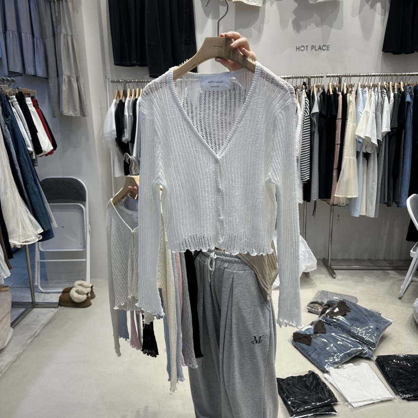 HOT PLACE/DREAM GIRIS/HOT ISSUE東大門代購女裝新品推薦針織衫開衫羅紋HOT PLACE/DREAM GIRIS/HOT ISSUE針織衫圖色1