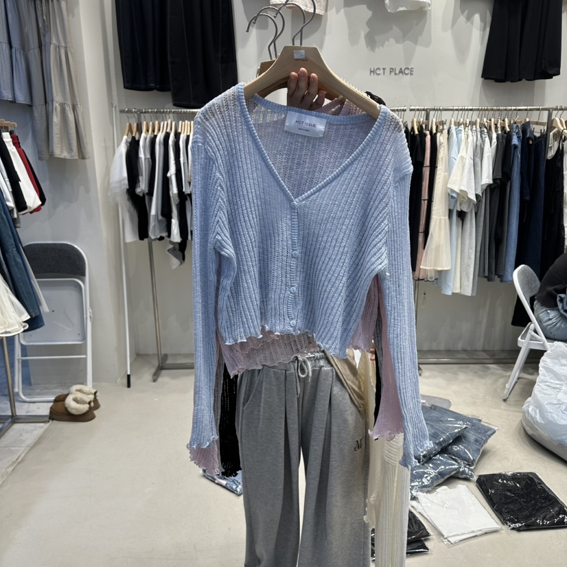 HOT PLACE/DREAM GIRIS/HOT ISSUE東大門代購女裝新品推薦針織衫開衫羅紋HOT PLACE/DREAM GIRIS/HOT ISSUE針織衫圖色3