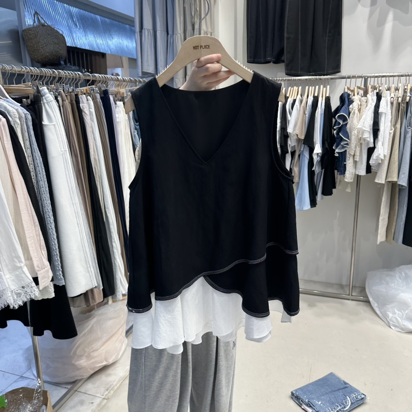 HOT PLACE/DREAM GIRIS/HOT ISSUE韓國直郵女士新品休閑吊帶背心假兩件HOT PLACE/DREAM GIRIS/HOT ISSUE吊帶/背心圖色3