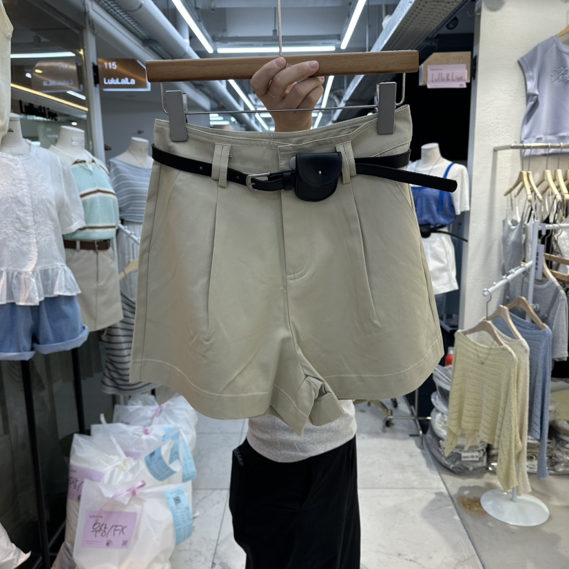 FLYFLY/LULULALLA/LIVE韓國代購女裝新款推薦短褲含腰帶口袋FLYFLY/LULULALLA/LIVE短褲圖色3
