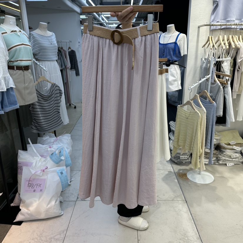 FLYFLY/LULULALLA/LIVE東大門代購女士新品休閑長裙含腰帶FLYFLY/LULULALLA/LIVE長裙圖色3