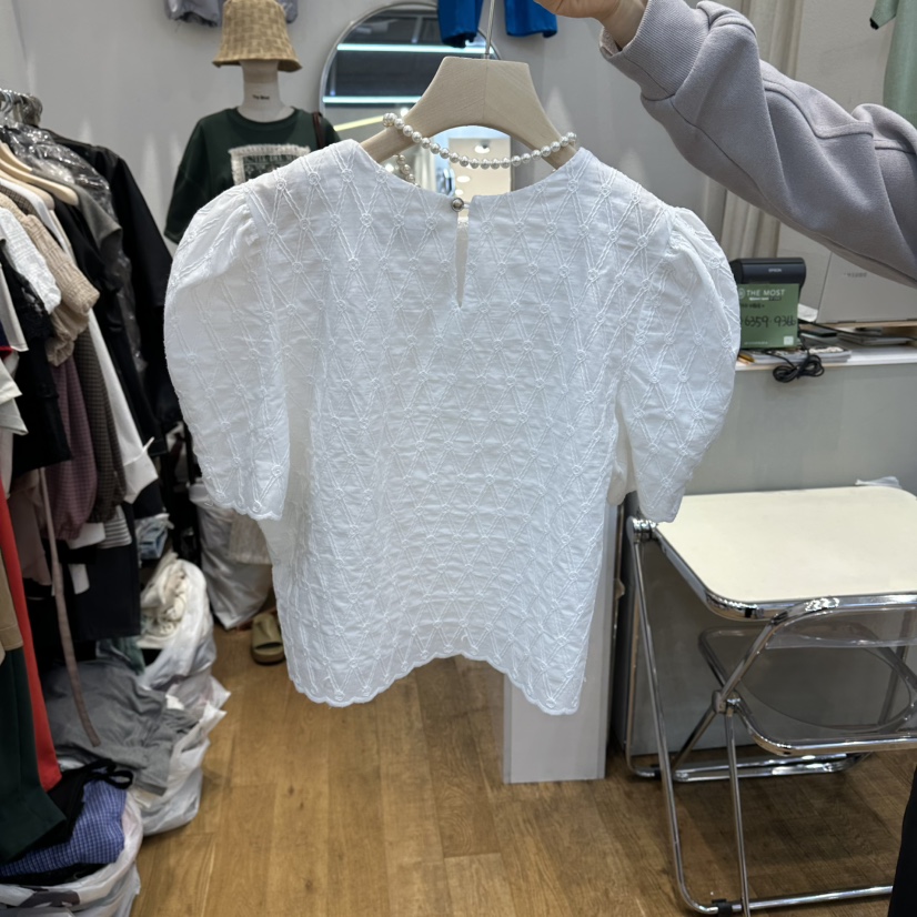 THE MOST-Q東大門實拍女士新款職業襯衫蕾絲衫不含項鏈THE MOST襯衫/蕾絲衫