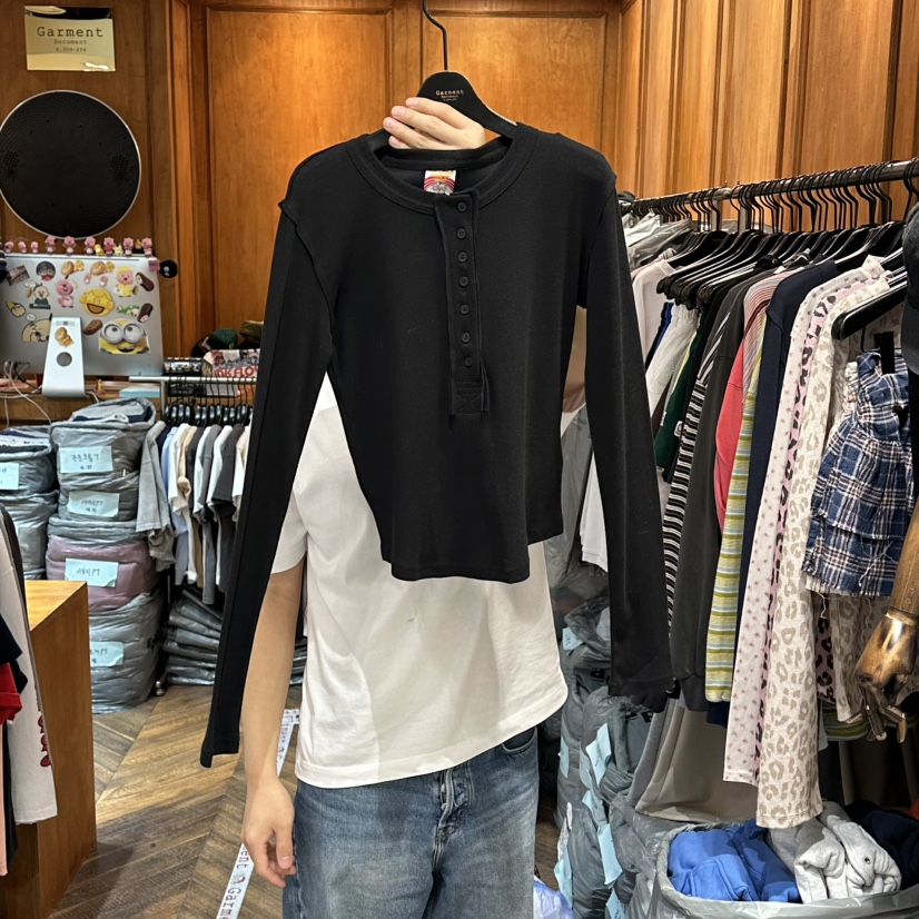 GARMENT-P韓國代購女裝新款職業時尚熱賣休閑人氣長袖T恤GARMENT長袖T恤圖色5