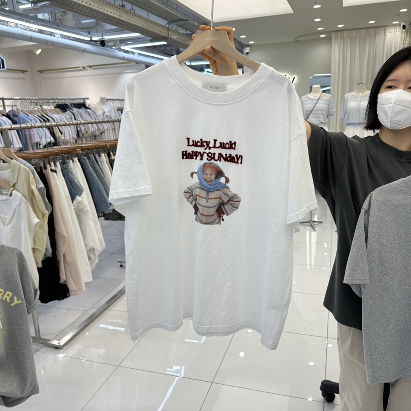 FLYFLY/LULULALLA/LIVE韓國直郵女士新款人氣熱賣26春夏T恤FLYFLY/LULULALLA/LIVET恤圖色1