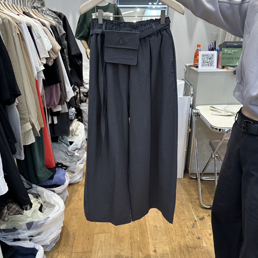 THE MOST-Q韓國直郵女士新款推薦職業26春夏長裙口袋腰帶THE MOST長裙圖色2