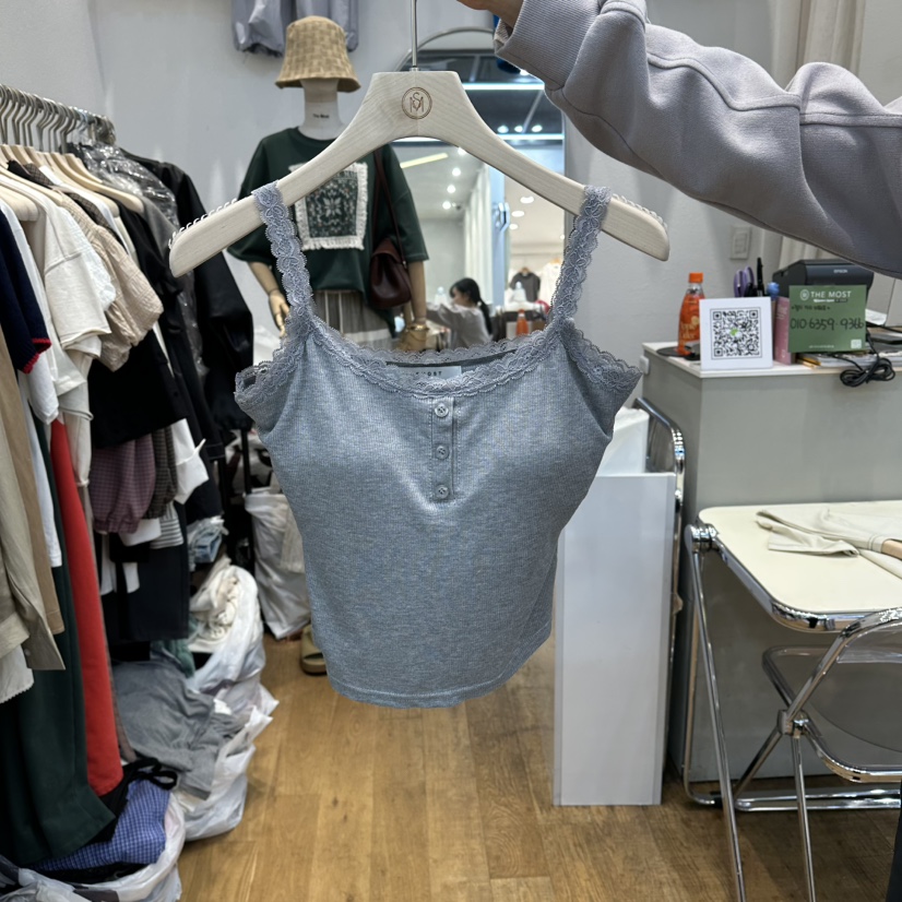 THE MOST-Q東大門代購女裝新品推薦26春夏吊帶背心蕾絲THE MOST吊帶/背心圖色2