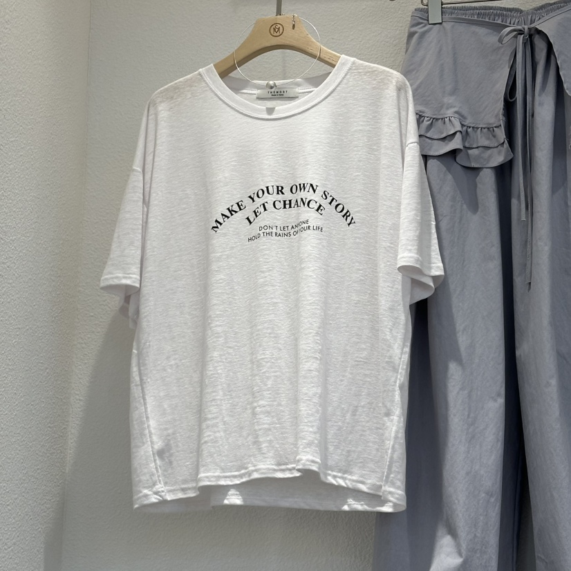 THE MOST-Q韓國直郵女士新款休閑職業熱賣真品T恤亞麻布THE MOSTT恤圖色1