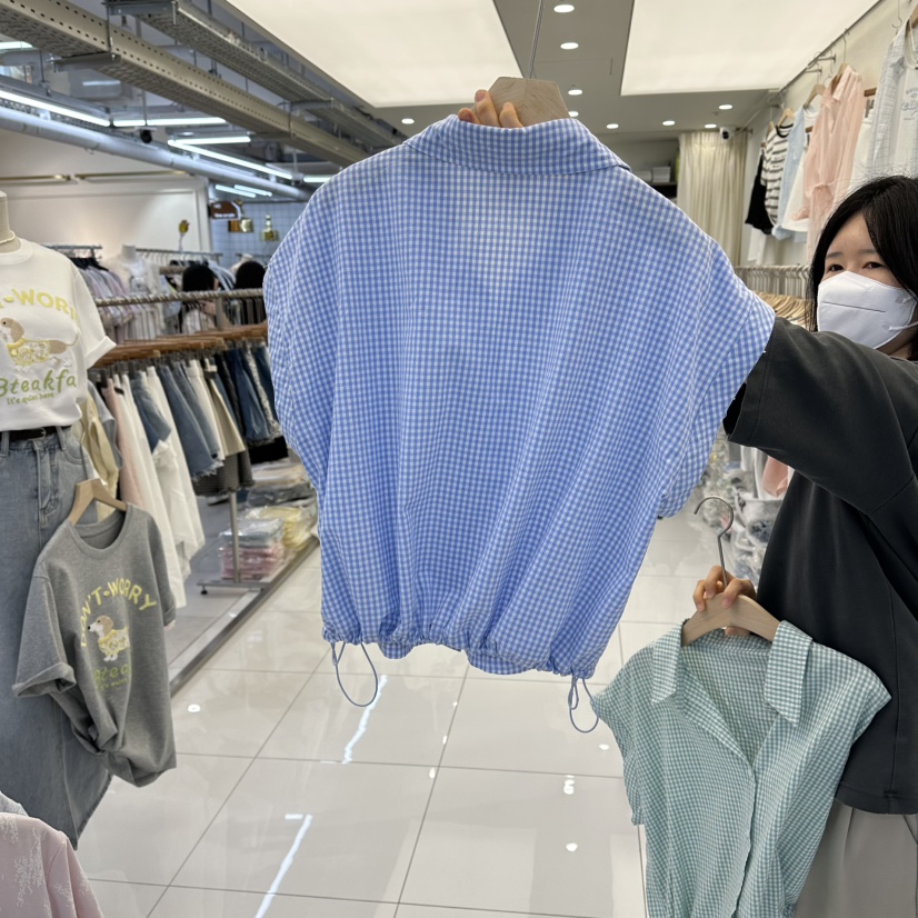 FLYFLY/LULULALLA/LIVE韓國直郵女士新款熱賣襯衫蕾絲衫格子FLYFLY/LULULALLA/LIVE襯衫/蕾絲衫