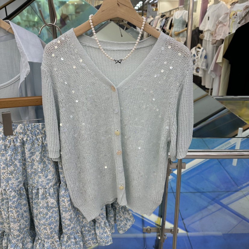 FLYFLY/LULULALLA/LIVE韓國代購女裝新品26春夏針織衫不含項鏈FLYFLY/LULULALLA/LIVE針織衫圖色1