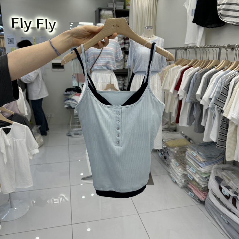 FLYFLY/LULULALLA/LIVE韓國代購女士新款時尚吊帶背心假兩件FLYFLY/LULULALLA/LIVE吊帶/背心圖色2