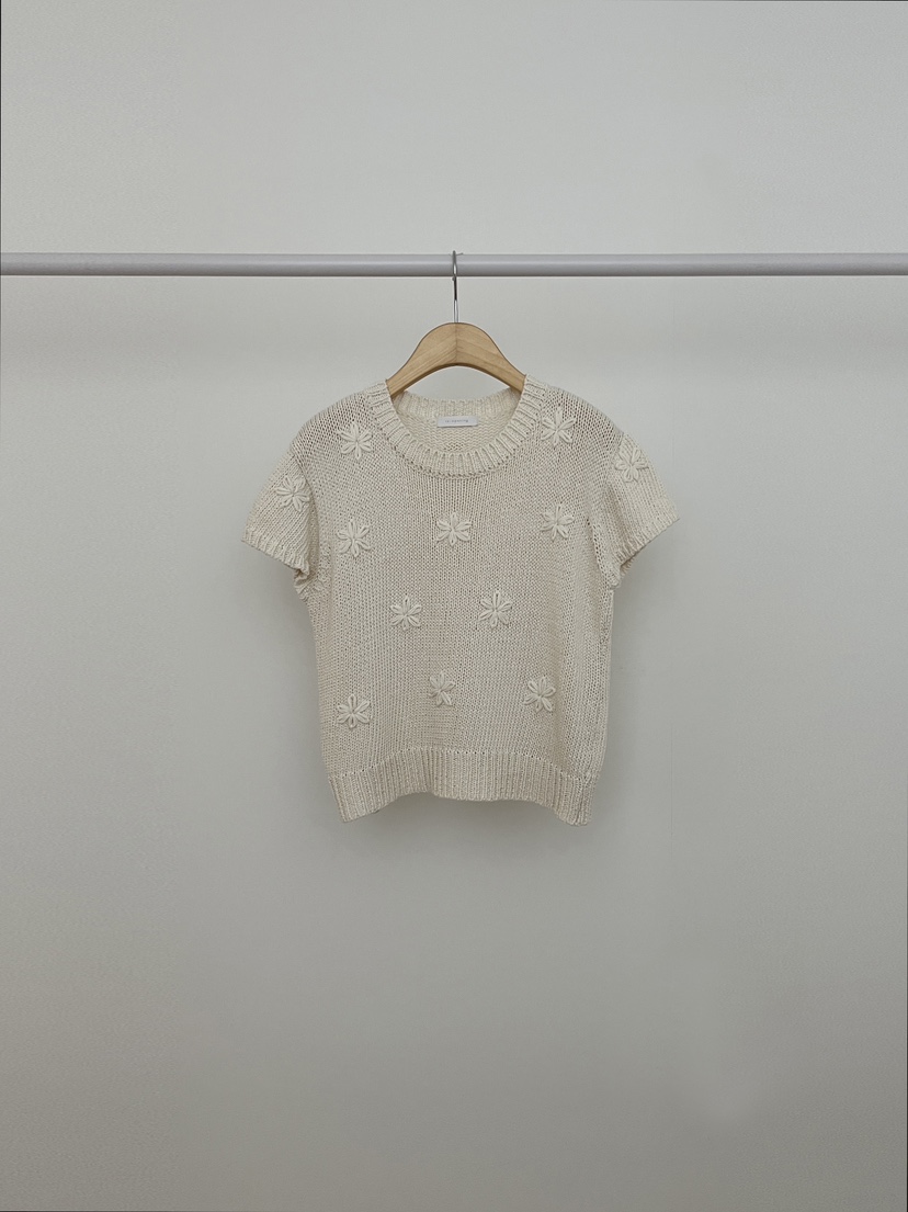 RE:OPENING韓國直郵女裝新款真品職業熱賣針織衫刺繡花朵RE:OPENING針織衫圖色1