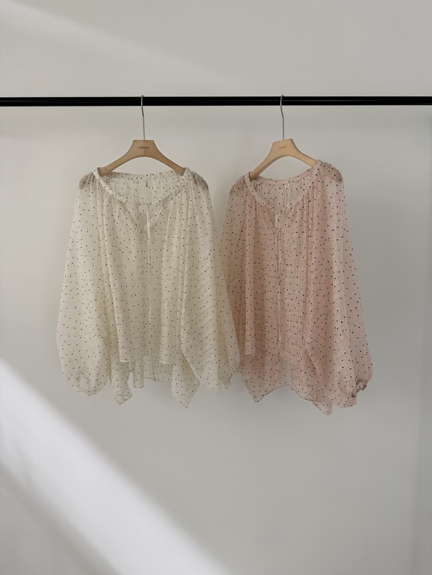 LOGARDEN東大門實拍女士新品推薦時尚26春夏襯衫蕾絲衫褶皺LO GARDEN襯衫/蕾絲衫