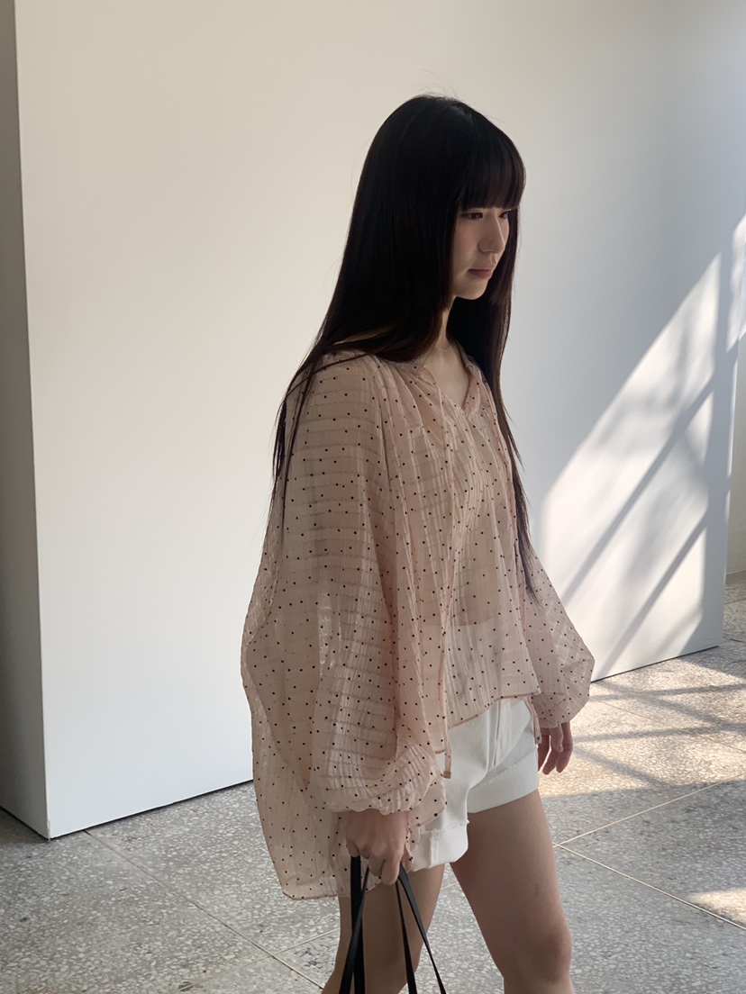 LOGARDEN東大門實拍女士新品推薦時尚26春夏襯衫蕾絲衫褶皺LO GARDEN襯衫/蕾絲衫