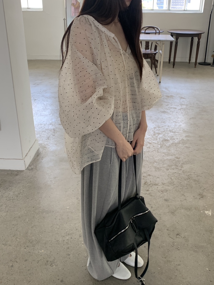 LOGARDEN東大門實拍女士新品推薦時尚26春夏襯衫蕾絲衫褶皺LO GARDEN襯衫/蕾絲衫