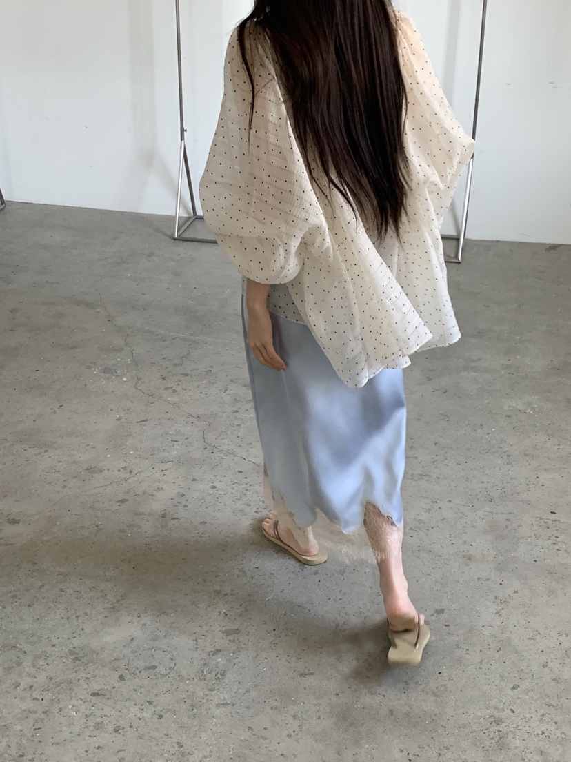 LOGARDEN東大門實拍女士新品推薦時尚26春夏襯衫蕾絲衫褶皺LO GARDEN襯衫/蕾絲衫