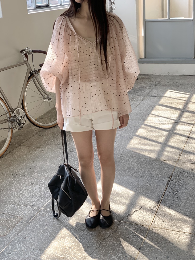 LOGARDEN東大門實拍女士新品推薦時尚26春夏襯衫蕾絲衫褶皺LO GARDEN襯衫/蕾絲衫圖色1