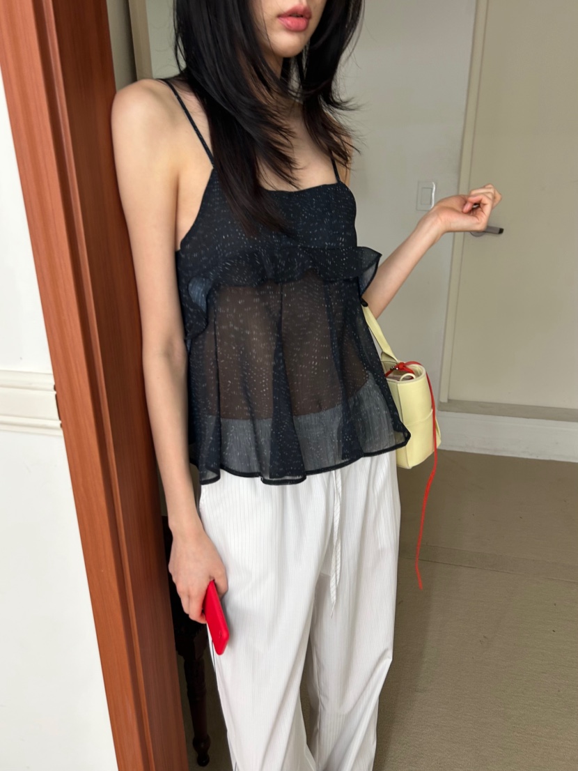 ME MO東大門實拍女裝新款推薦人氣休閑時尚真品吊帶背心ME MO吊帶/背心