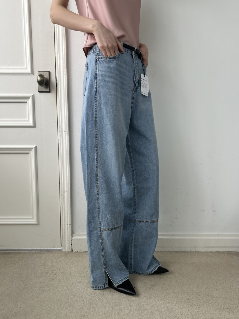 ME MO韓國代購女士新款時尚職業人氣休閑牛仔褲不含腰帶ME MO牛仔褲