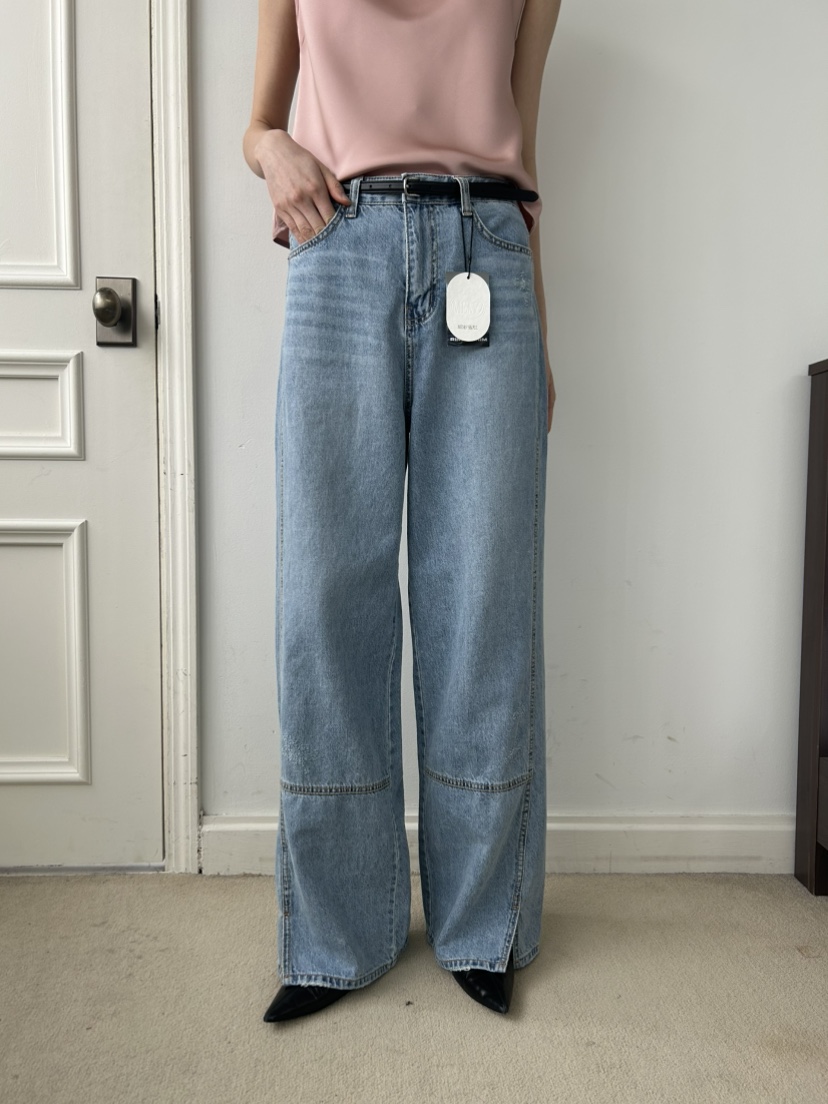 ME MO韓國代購女士新款時尚職業人氣休閑牛仔褲不含腰帶ME MO牛仔褲