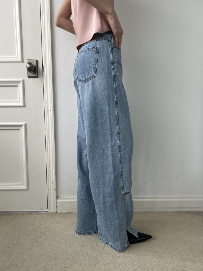 ME MO韓國代購女士新款時尚職業人氣休閑牛仔褲不含腰帶ME MO牛仔褲