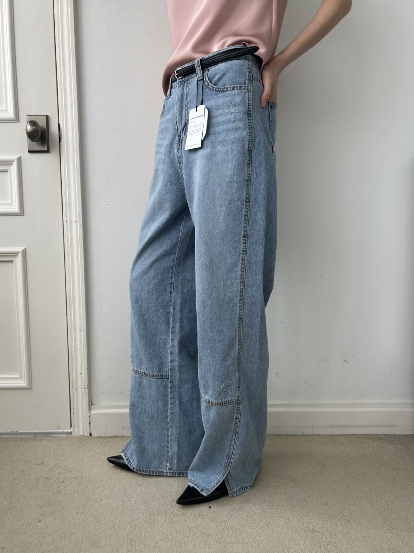 ME MO韓國代購女士新款時尚職業人氣休閑牛仔褲不含腰帶ME MO牛仔褲