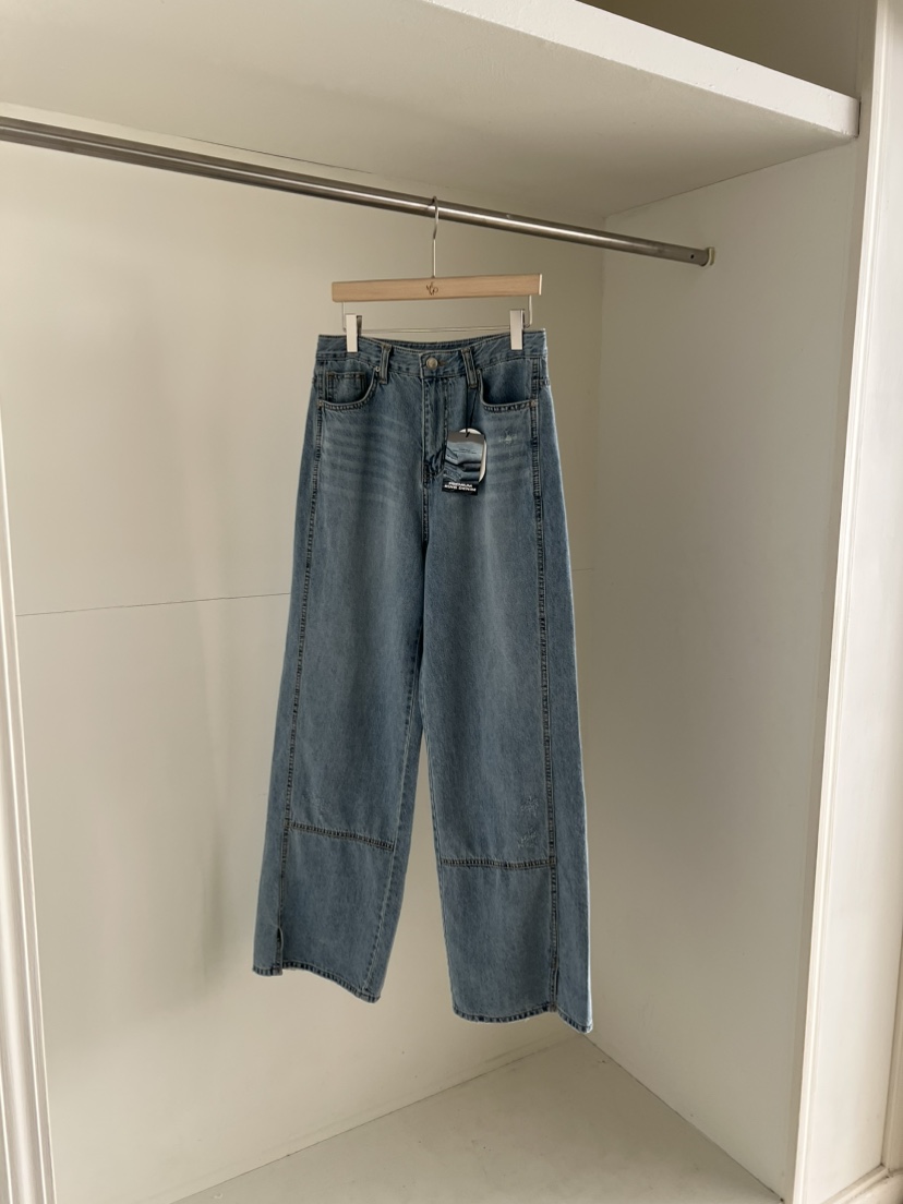 ME MO韓國代購女士新款時尚職業人氣休閑牛仔褲不含腰帶ME MO牛仔褲