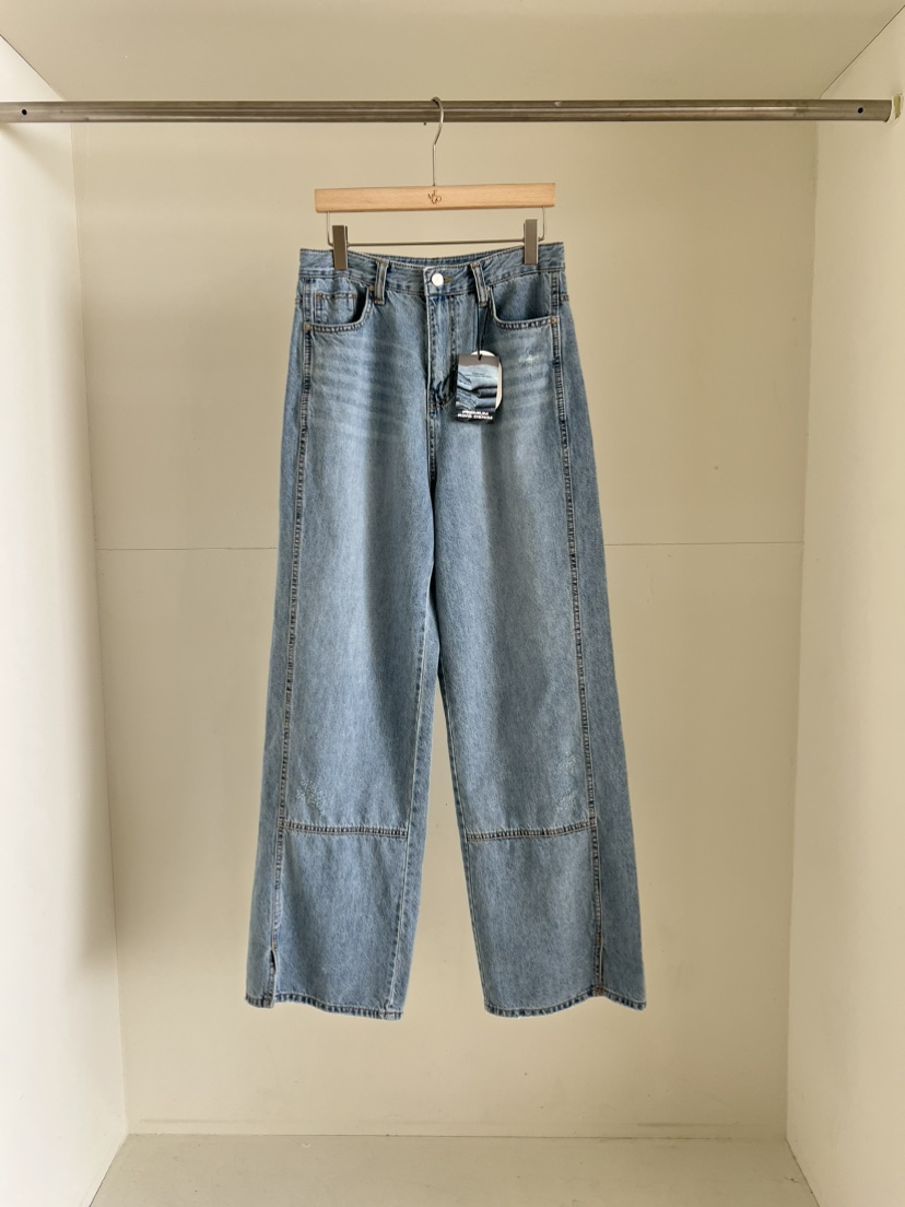 ME MO韓國代購女士新款時尚職業人氣休閑牛仔褲不含腰帶ME MO牛仔褲