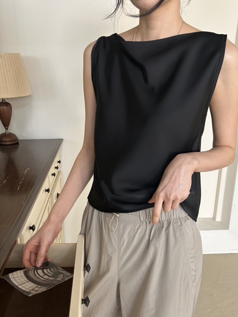 ME MO韓國代購女士新款熱賣時尚推薦人氣休閑吊帶背心緞面ME MO吊帶/背心圖色3