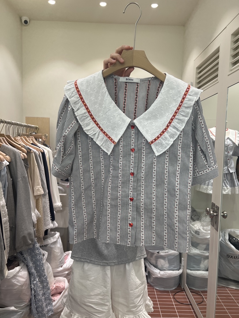 BE&amp;BE東大門實拍女士新品26春夏職業熱賣襯衫蕾絲衫BE&be襯衫/蕾絲衫圖色2