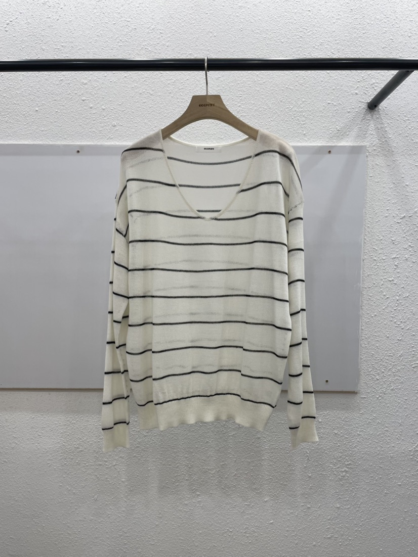 EGGPLANT韓國代購女士新品真品熱賣26春夏時尚針織衫條紋EGGPLANT針織衫圖色1