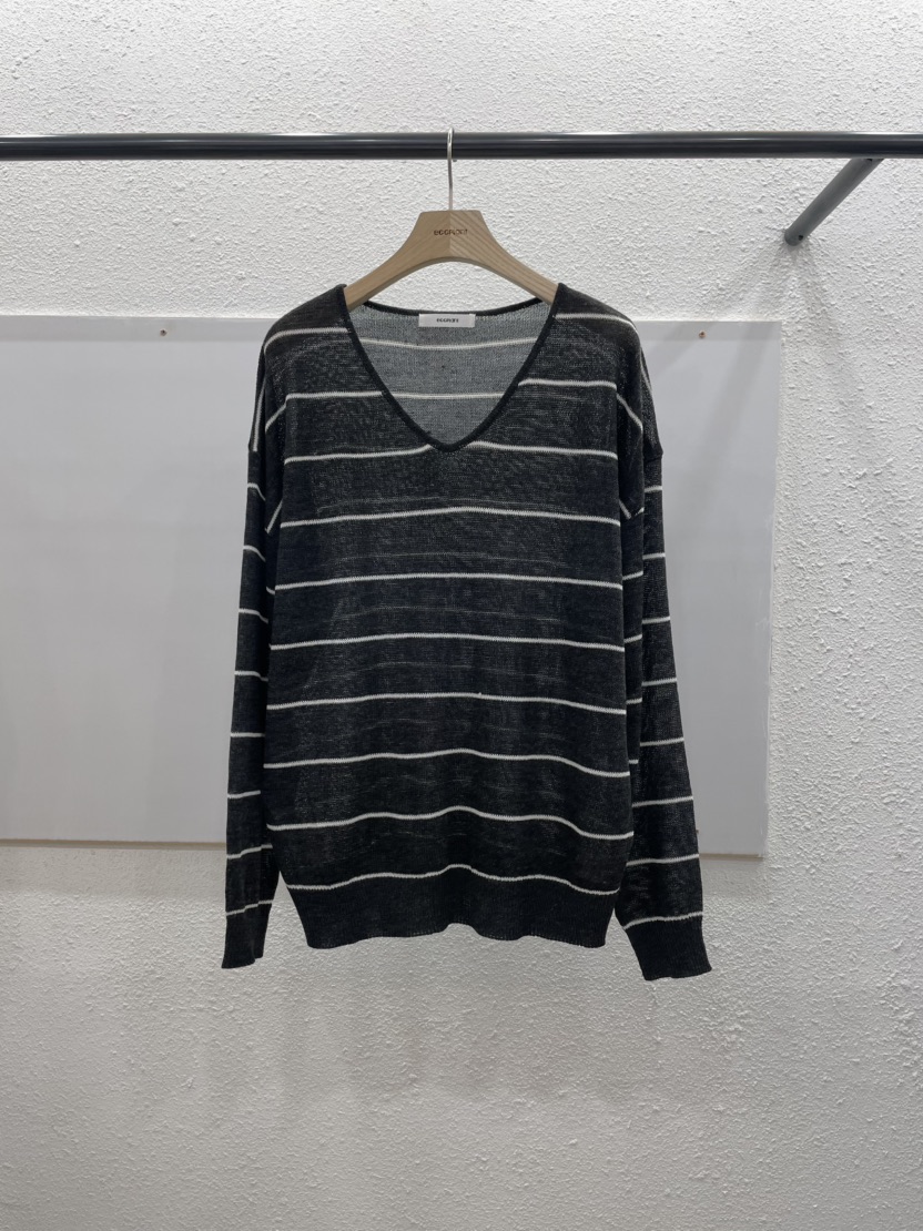 EGGPLANT韓國代購女士新品真品熱賣26春夏時尚針織衫條紋EGGPLANT針織衫圖色2