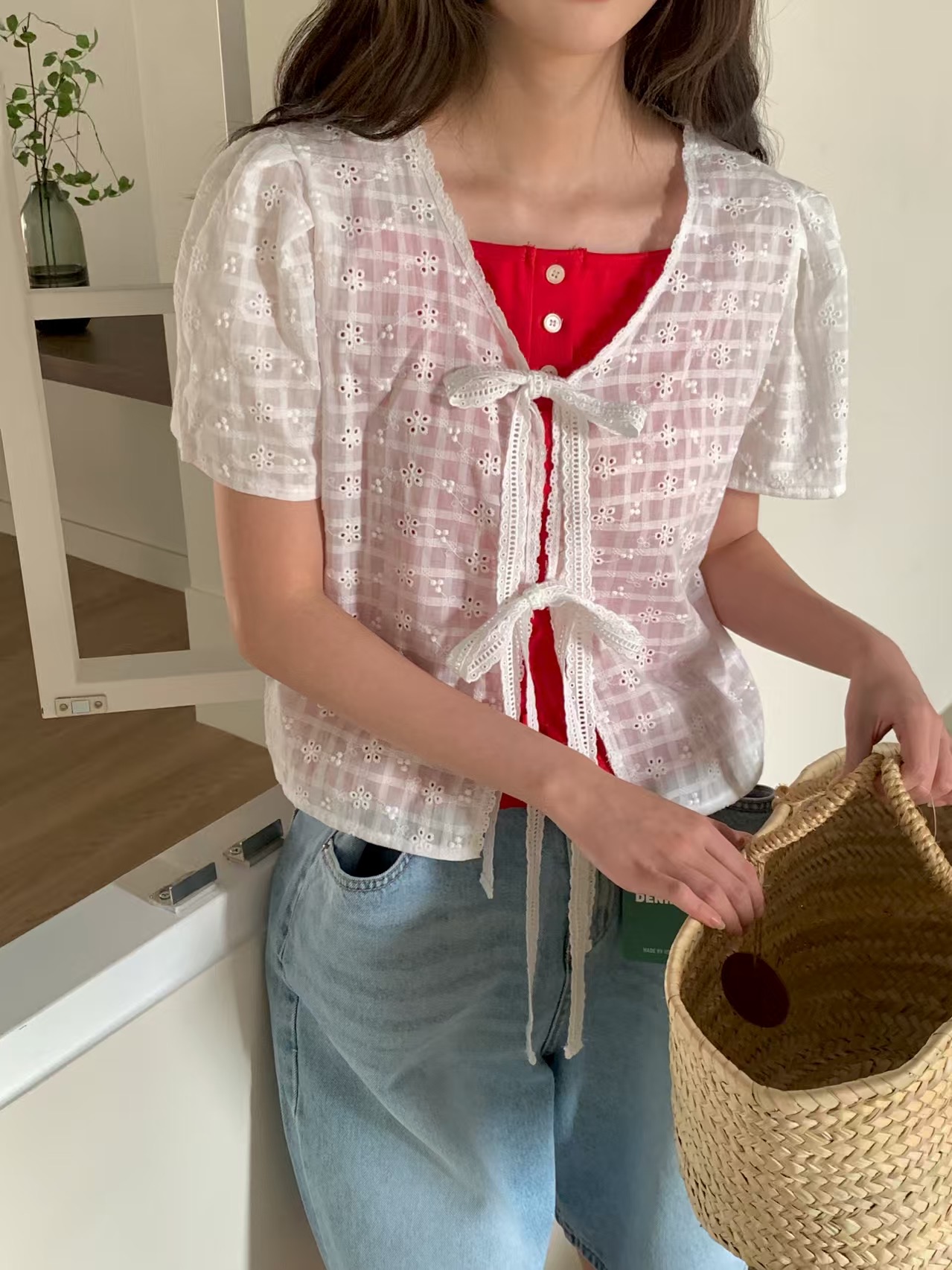 L V C東大門實拍女裝新款26春夏時尚推薦休閑襯衫蕾絲衫L_V_C襯衫/蕾絲衫