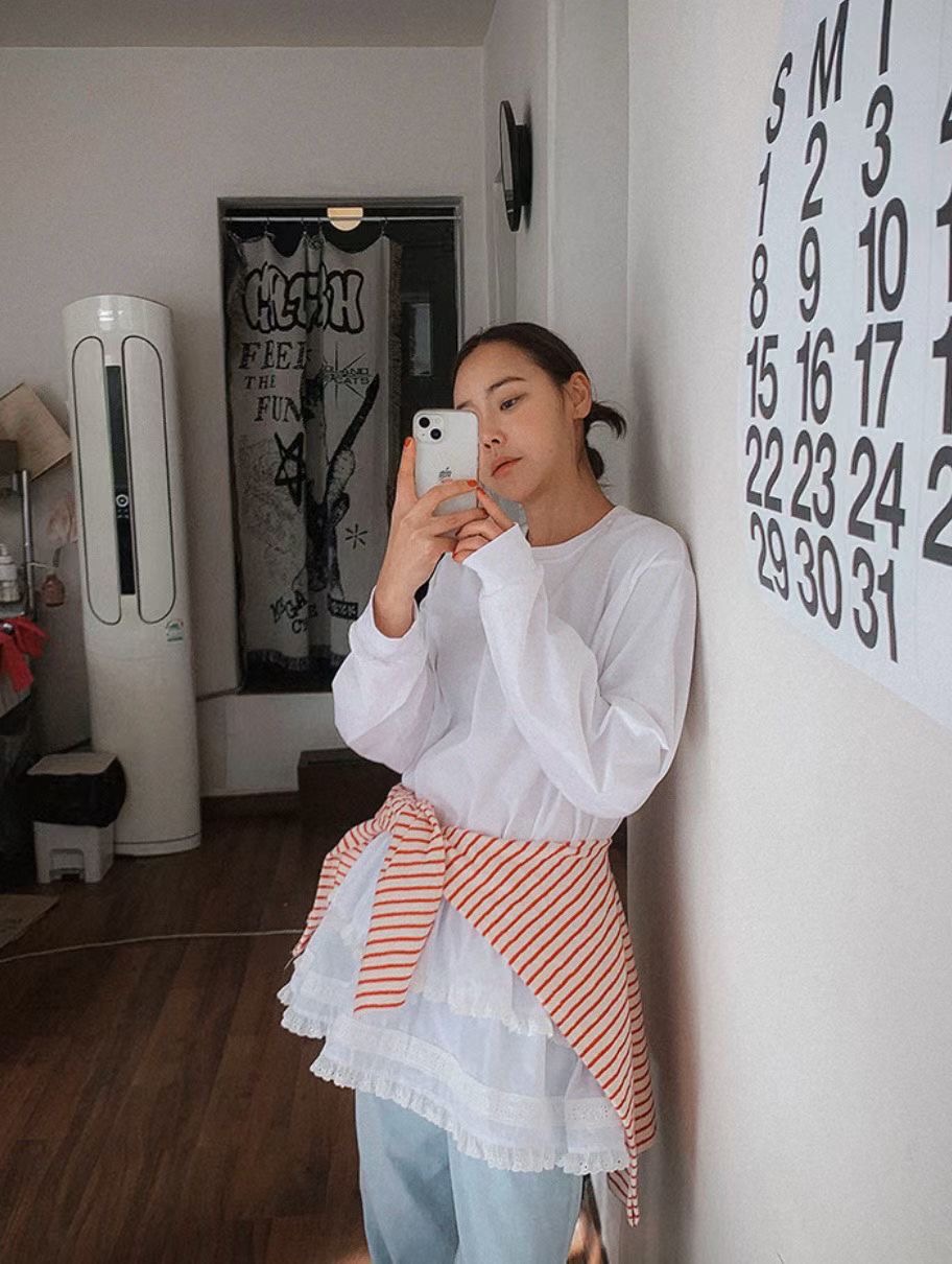 L V C東大門直郵女裝新款26春夏人氣休閑推薦真品長袖T恤L_V_C長袖T恤