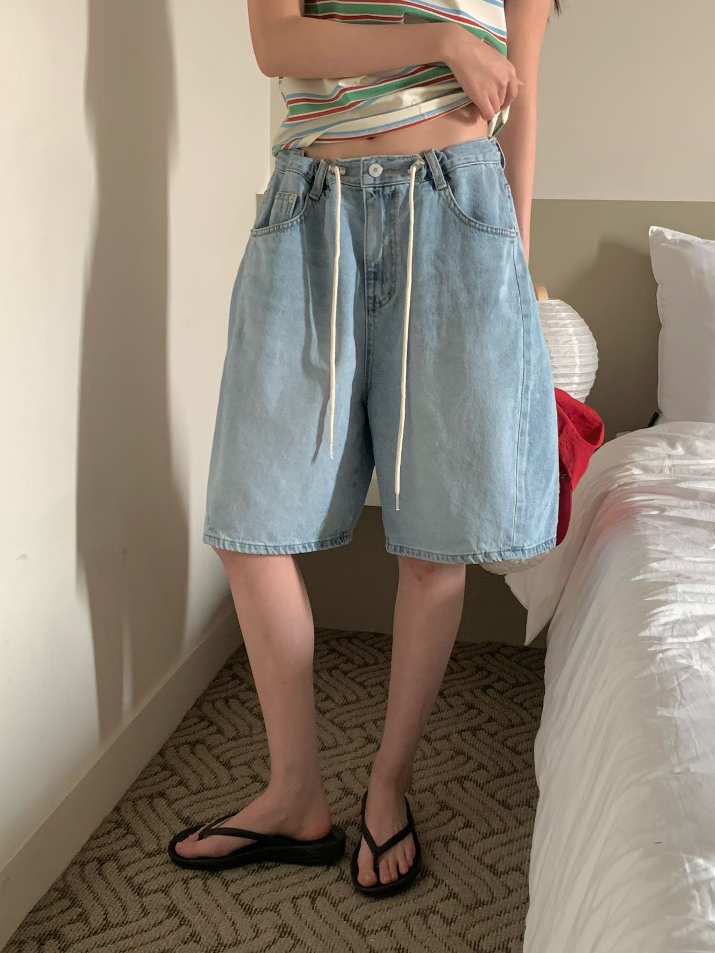 L V C東大門代購女裝新品熱賣真品時尚職業人氣短褲系帶L_V_C短褲